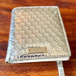 Kate Spade Bubble Wrap Embossed Small Leather Wallet Metallic Silver